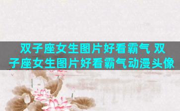 双子座女生图片好看霸气 双子座女生图片好看霸气动漫头像